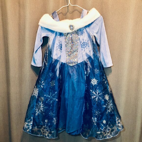 ❄️ [KIDS 6-8Y]  H&M x DISNEY Frozen Elsa Princess Snowflake Costume Fur Dress ❄️ - Picture 2 of 9